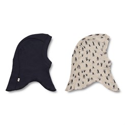 Wheat wool balaclava Felix 2-pak - Blue